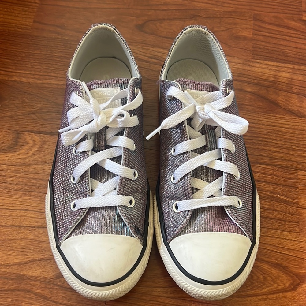 Little Girls Blue and purple Iridescent Converse size 3